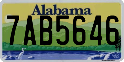AL license plate 7AB5646