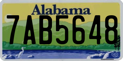AL license plate 7AB5648