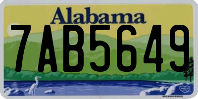 AL license plate 7AB5649