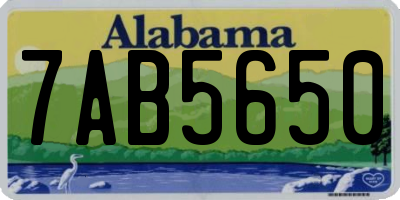 AL license plate 7AB5650