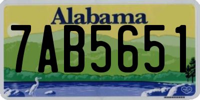 AL license plate 7AB5651