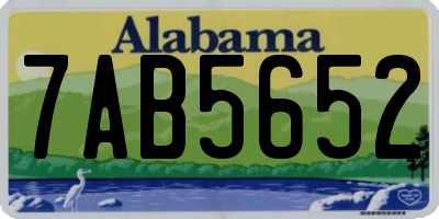 AL license plate 7AB5652