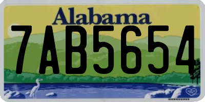 AL license plate 7AB5654