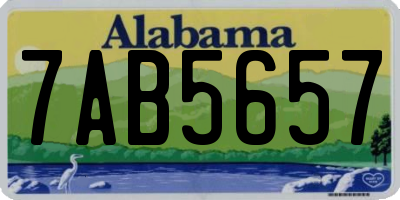 AL license plate 7AB5657