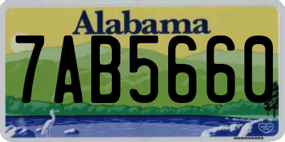AL license plate 7AB5660