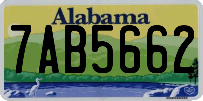 AL license plate 7AB5662