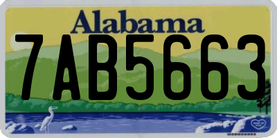 AL license plate 7AB5663