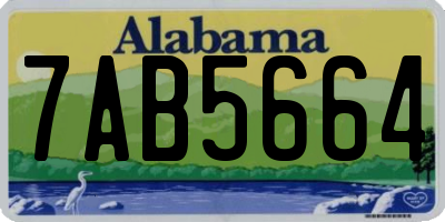 AL license plate 7AB5664