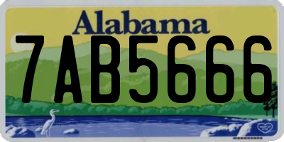 AL license plate 7AB5666