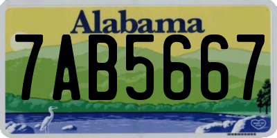 AL license plate 7AB5667