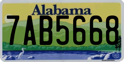 AL license plate 7AB5668