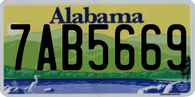 AL license plate 7AB5669