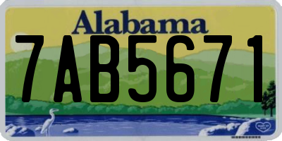 AL license plate 7AB5671