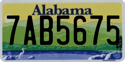 AL license plate 7AB5675
