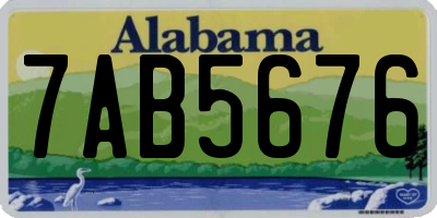 AL license plate 7AB5676