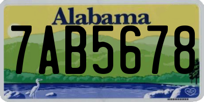 AL license plate 7AB5678