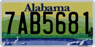 AL license plate 7AB5681