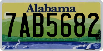 AL license plate 7AB5682