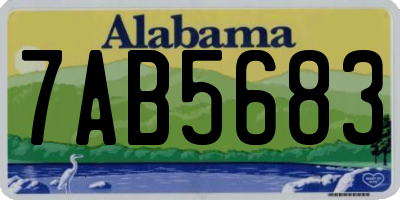 AL license plate 7AB5683