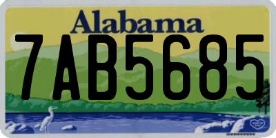 AL license plate 7AB5685