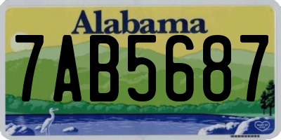 AL license plate 7AB5687