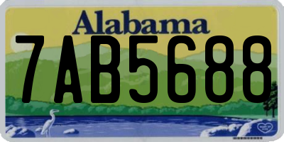 AL license plate 7AB5688