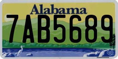 AL license plate 7AB5689