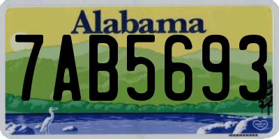 AL license plate 7AB5693
