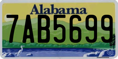 AL license plate 7AB5699