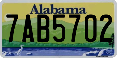AL license plate 7AB5702