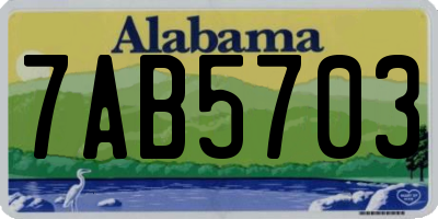 AL license plate 7AB5703