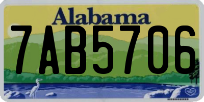 AL license plate 7AB5706