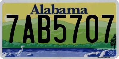 AL license plate 7AB5707