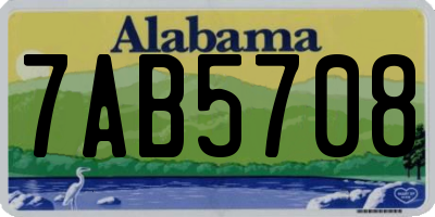 AL license plate 7AB5708