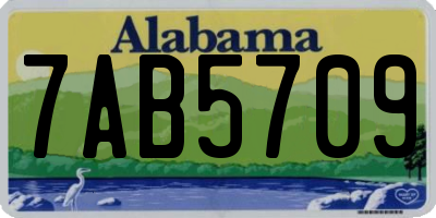 AL license plate 7AB5709