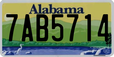 AL license plate 7AB5714