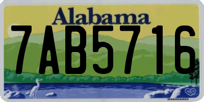 AL license plate 7AB5716