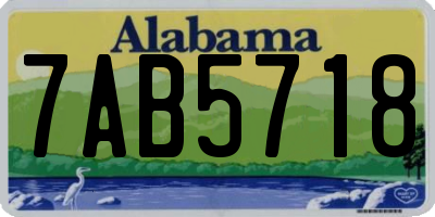 AL license plate 7AB5718