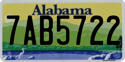 AL license plate 7AB5722