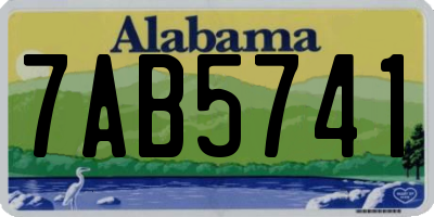 AL license plate 7AB5741
