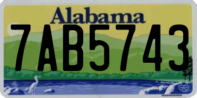 AL license plate 7AB5743