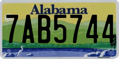 AL license plate 7AB5744