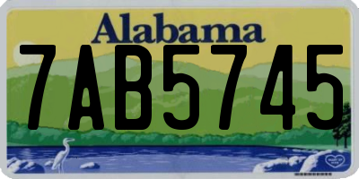 AL license plate 7AB5745