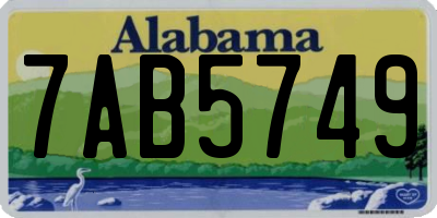 AL license plate 7AB5749