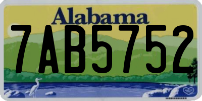 AL license plate 7AB5752