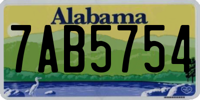 AL license plate 7AB5754