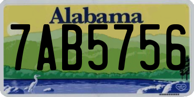 AL license plate 7AB5756