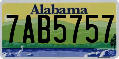 AL license plate 7AB5757