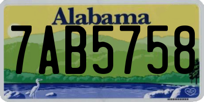 AL license plate 7AB5758