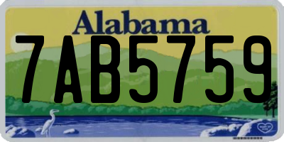 AL license plate 7AB5759